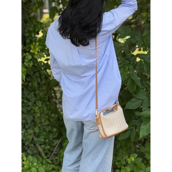 Women Woven Straw Crossbody Bag Boho Summer Handbag Casual Chic Purse